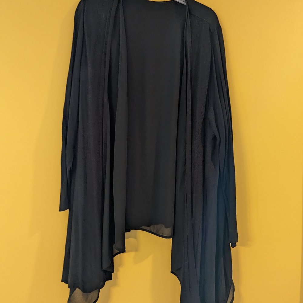Shawl Collar Cardigan with Sheer Layers